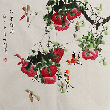 斗方花鸟——画家吉祥