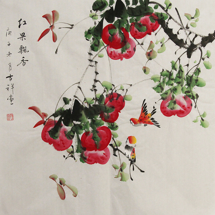 斗方花鸟——画家吉祥