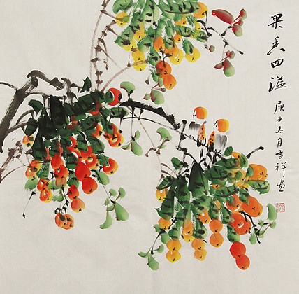 斗方花鸟——画家吉祥