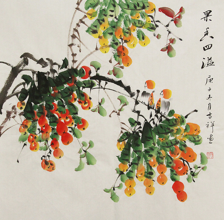 斗方花鸟——画家吉祥