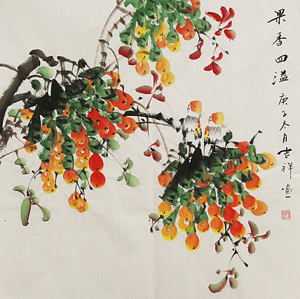 斗方花鸟——画家吉祥