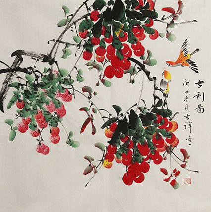 斗方花鸟——画家吉祥