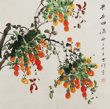 斗方花鸟——画家吉祥