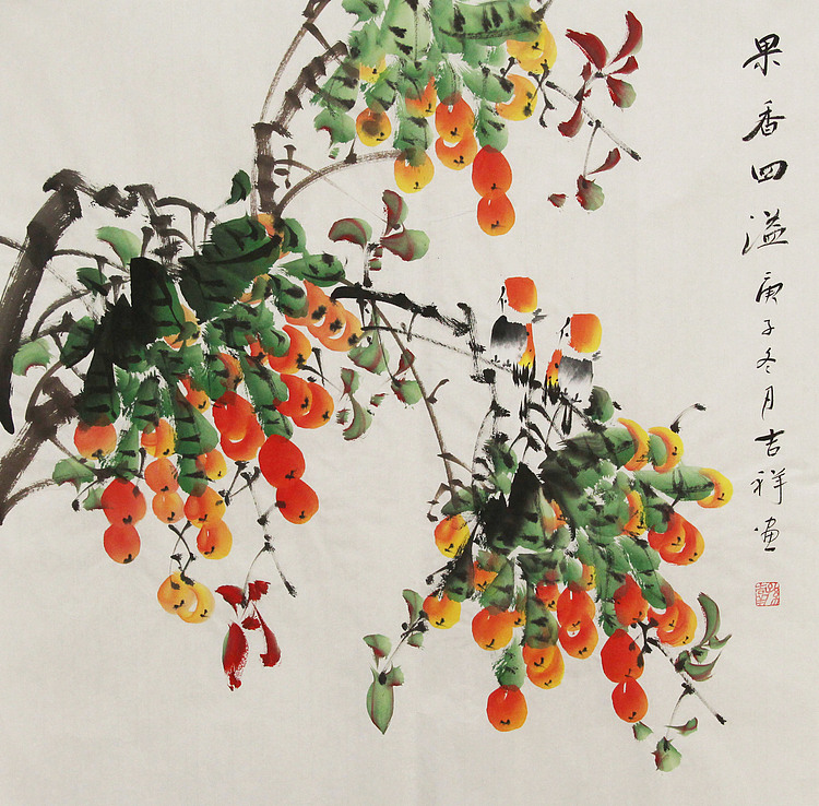 斗方花鸟——画家吉祥