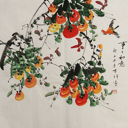 斗方花鸟——画家吉祥