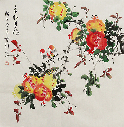 斗方花鸟——画家吉祥