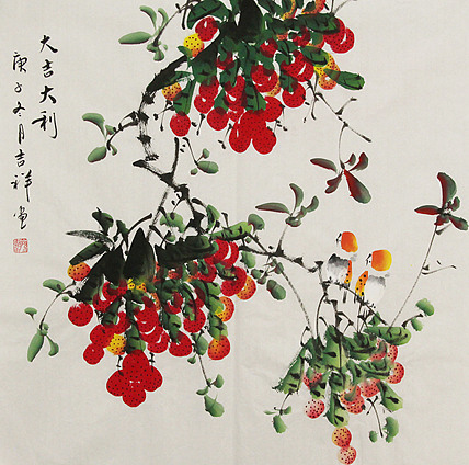 斗方花鸟——画家吉祥