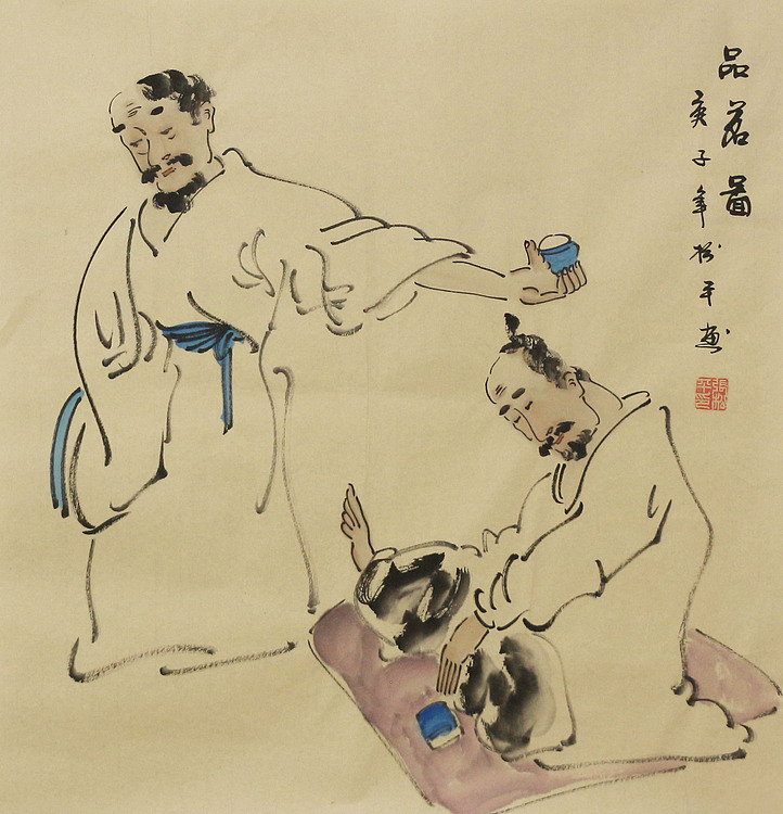斗方人物画家张松平
