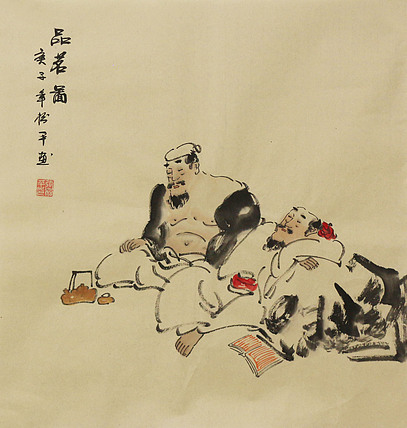 斗方人物画家张松平