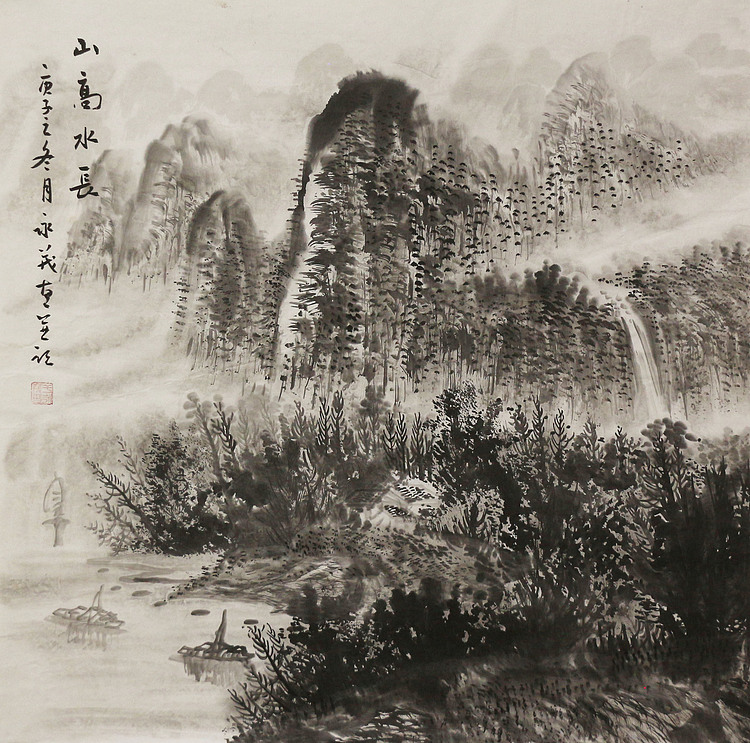 斗方山水作品——画家永茂