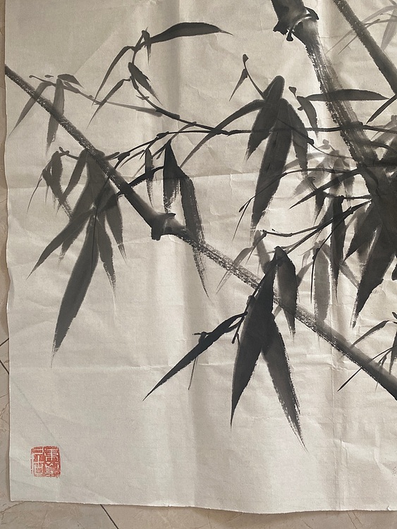 国家一级美术师 亚墨 沐雨高节墨竹图