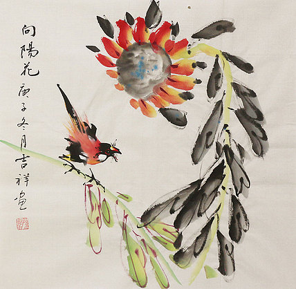 斗方花鸟作品&mdash;&mdash;画家吉祥
