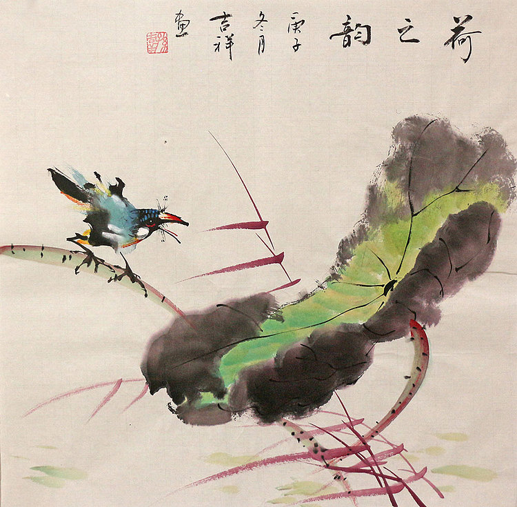 斗方花鸟作品——画家吉祥