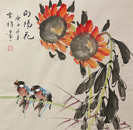 斗方花鸟作品&mdash;&mdash;画家吉祥