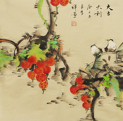 斗方花鸟&mdash;&mdash;画家吉祥