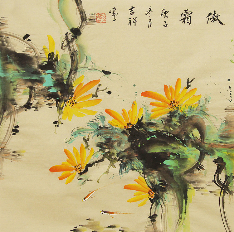 斗方花鸟——画家吉祥