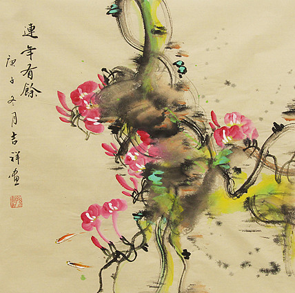 斗方花鸟&mdash;&mdash;画家吉祥