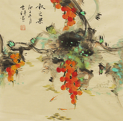 斗方花鸟——画家吉祥