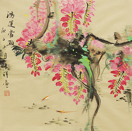 斗方花鸟&mdash;&mdash;画家吉祥