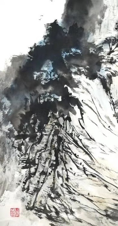 南山居士 《山色空濛翠欲流》