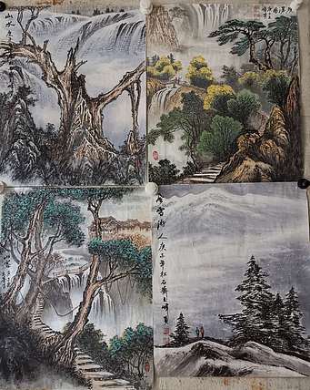 松石 山水画小品