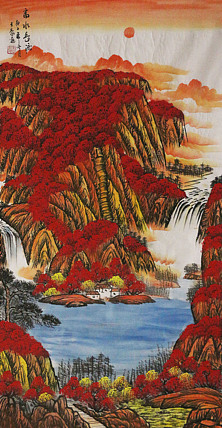 四尺山水作品——画家王豪