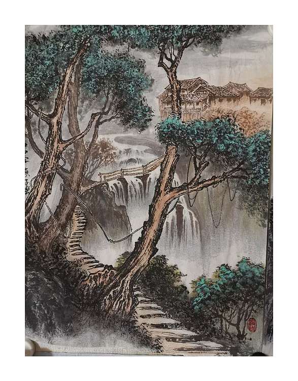 松石 山水画小品