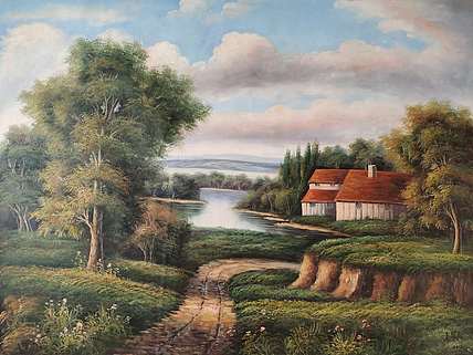 莆田市油画艺术产业协会会员 黄联合 山林农舍