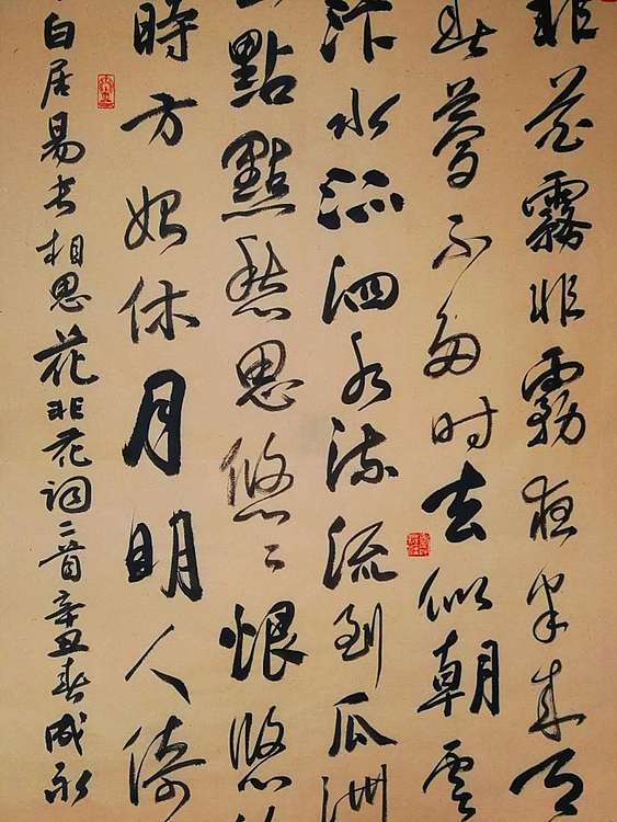 河北省书法家协会会员 李成永 白居易词  二首
