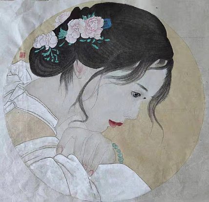 山东省 当代工笔画院画家   韩蕊   精品工笔  美女