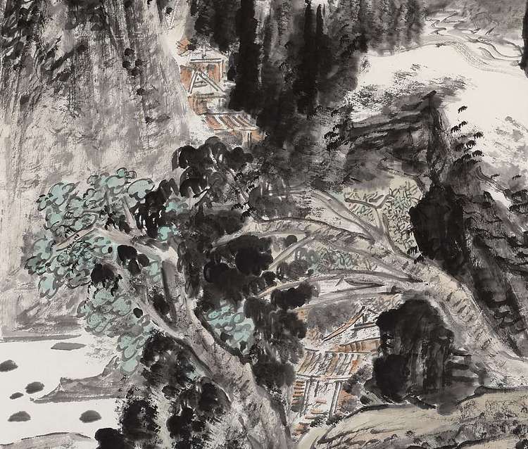 炳国 山东省美术家协会.孙炳国.云峰塔影