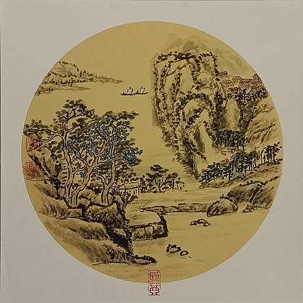 归舟  山水小品