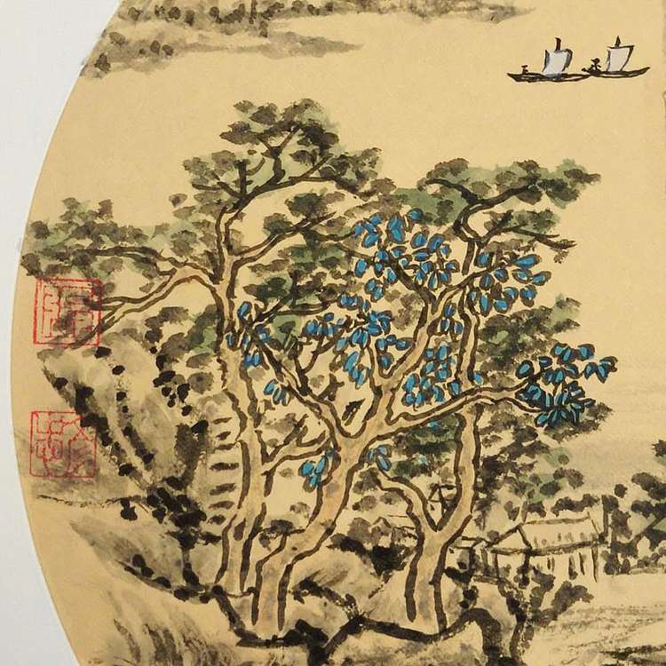 归舟  山水小品