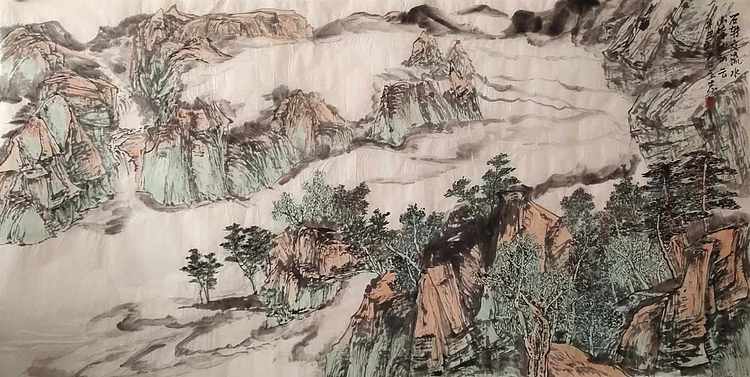 《石转水流》 四尺精品 山西美术家协会会员 范立志
