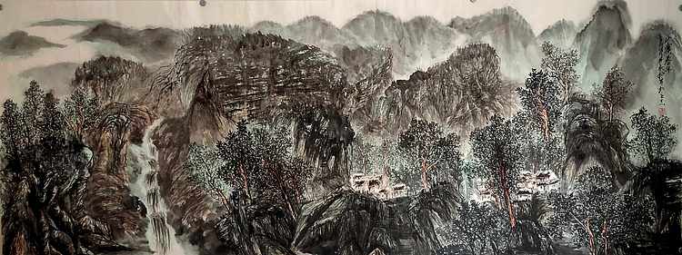 《山寨早春》 大尺幅精品 山西美术家协会会员 范立志