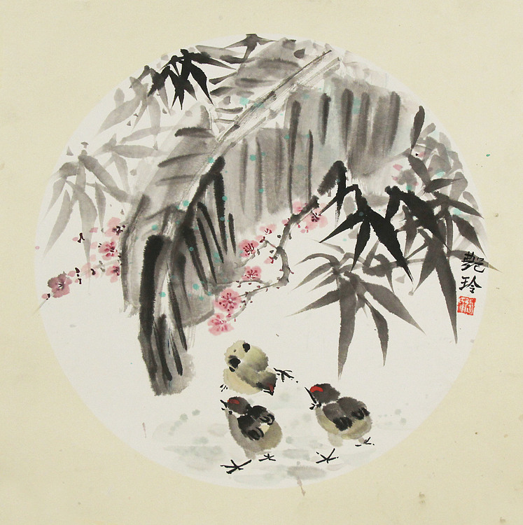 美院硕士，一级教师，青年潜力艺术家 张艳玲 国画