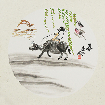 美院硕士，一级教师，青年潜力艺术家 张艳玲 国画