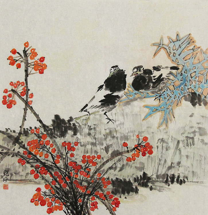 美院硕士，一级教师，青年潜力艺术家 张艳玲 国画