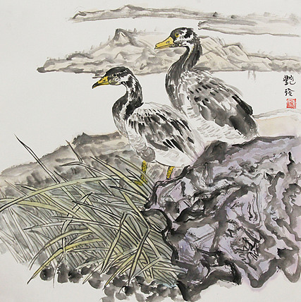 美院硕士，一级教师，青年潜力艺术家 张艳玲 国画