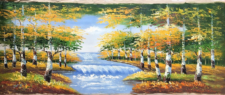 黄明灯手绘油画作品《春》