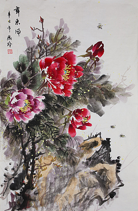 实力派女画家 夏燕玲 牡丹图