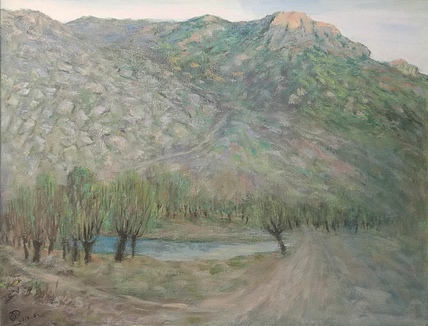 新疆阿克苏画院副院长 刘建国 油画写生作品《晨辉》