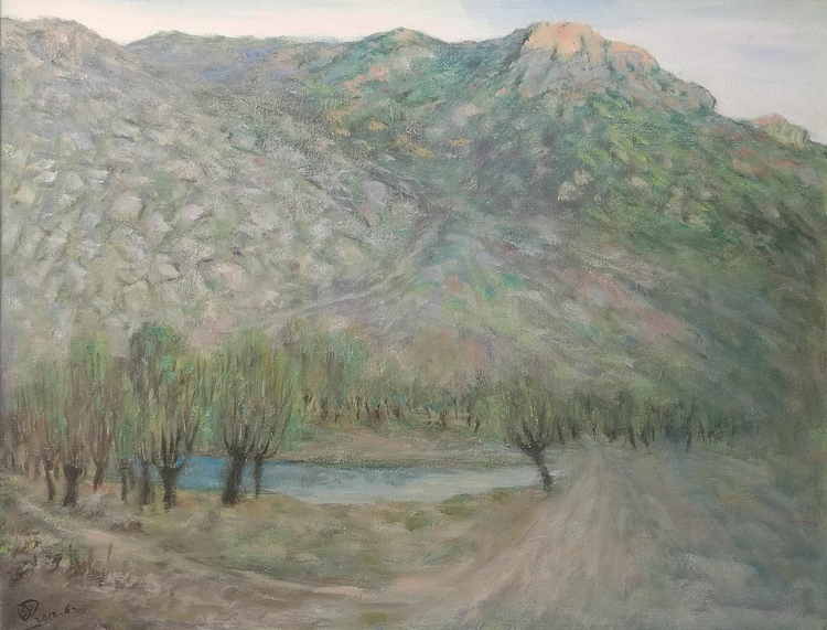 新疆阿克苏画院副院长 刘建国 油画写生作品《晨辉》