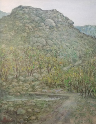 新疆阿克苏画院副院长  刘建国 油画写生作品《春露》