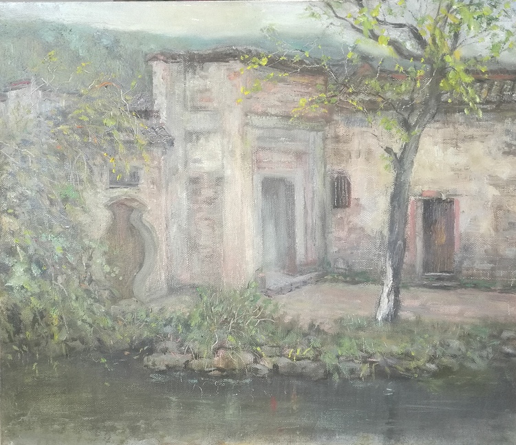 新疆阿克苏画院副院长  刘建国 油画写生作品《秋雨》