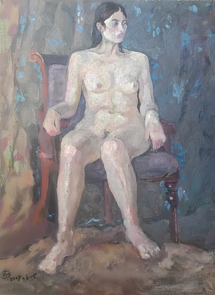 新疆阿克苏画院副院长  刘建国 油画写生《人体》作品