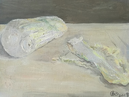 新疆阿克苏画院副院长  刘建国 油画写生作品《白菜》
