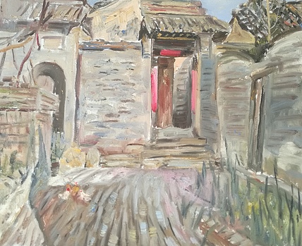 新疆阿克苏画院副院长  刘建国 油画写生作品《古城》