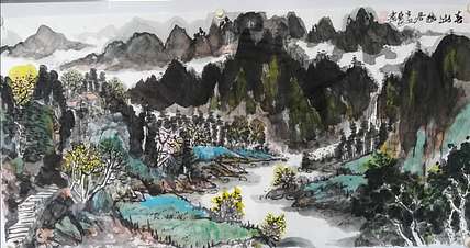 庞染 春山幽居