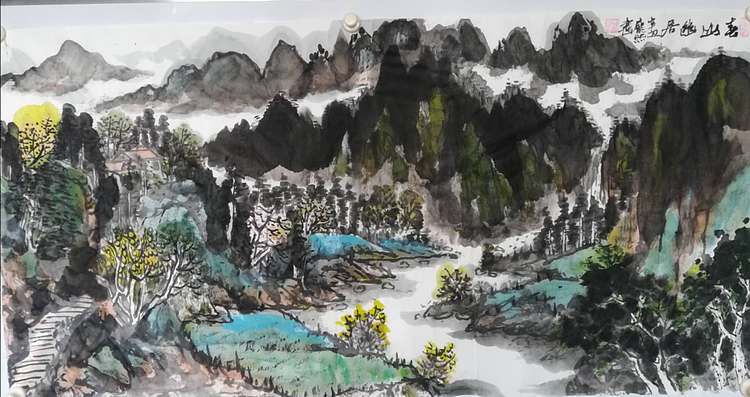 庞染 春山幽居